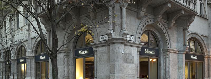 Minottis nya flggskappsbutik i Budapest. Pressbild: Minotti