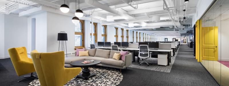 I byggnaden huserade en gång järnvägsbolaget Canadian Pacifics resecentrum och mycket av den ursprungliga inredningen har bevarats. Lokalerna väcker associationer till trendiga SoHo-loft. Crédit Foto: Stéphane Brugger