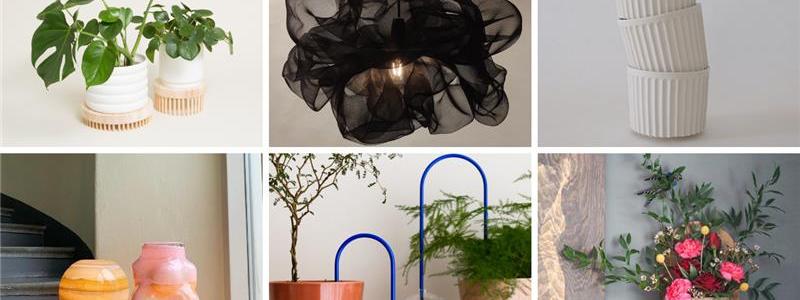 Krukor-Studio Sterner, lampa-MADE IN GBG, skålar–Tilde Ullberg, glasskulpturer–Artandbottles, blomhållarna–Plantstraws, träblomhållare-Rum och Flora