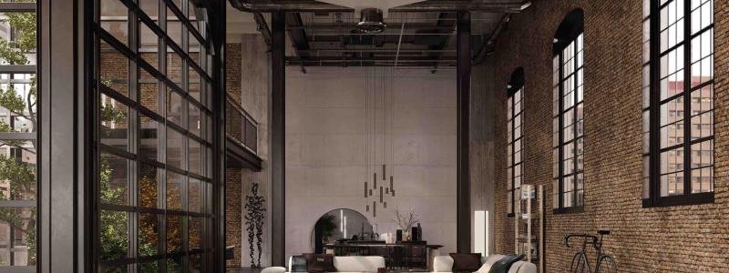 Seattles modulära soffa som är placerad i mitten av scenen, är en avgörande bekräftelse på en modern storstadsstil. Foto: Gianfranco Ferré Hem