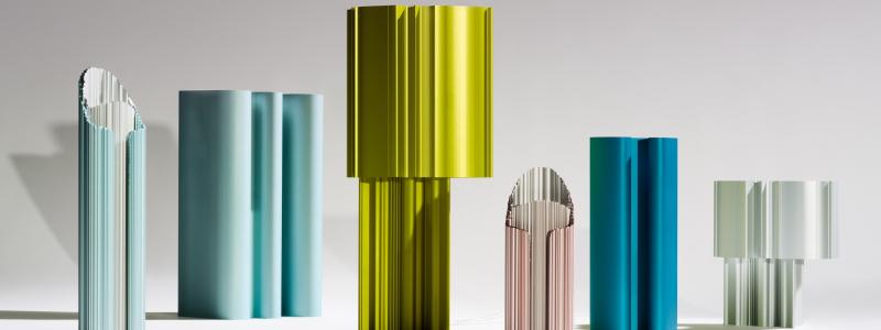 Designobjekt av återvunnet aluminiumskrot. Foto: Hydro