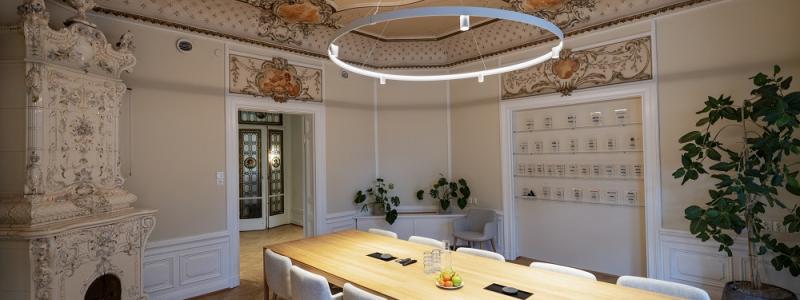 Belysningsprojekt i anrik byggnad. Foto: Elektroskandia