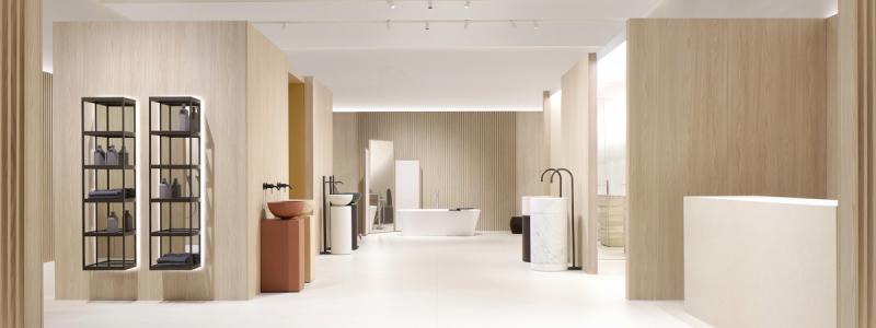 Noorth visar på Salone del Bagno Milano 2026 både nya formgivningar och vidareutvecklingar av befintliga system i sin senaste kollektion. Pressbild: Noorth