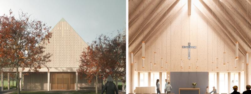 Sjösås Nya Kyrka. Bild: Arkitektbolaget