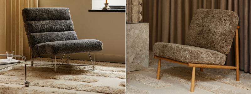 Spider Chair Sheepskin och Domus i ny skinnklädsel. Foto: DUX