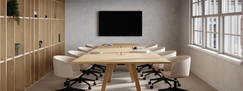 Konferensbordet Factor är ytterligare ett exempel på Svanenmärkt inredning för kontorsmiljöer. Bildkälla: Svenheim