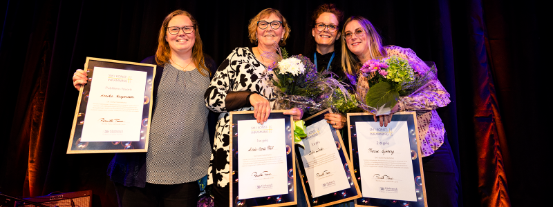 Från vänster: Annika Kaspersson (publikens favorit), Elsie-Marie Pihl (1:a), Elin Åkerberg (3:a) och Therese Sjöberg (2:a). Foto: Sören Håkanlind