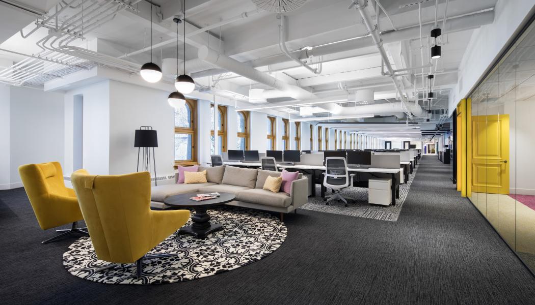 I byggnaden huserade en gång järnvägsbolaget Canadian Pacifics resecentrum och mycket av den ursprungliga inredningen har bevarats. Lokalerna väcker associationer till trendiga SoHo-loft. Crédit Foto: Stéphane Brugger 