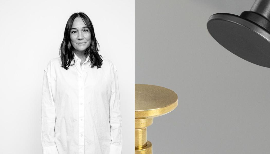Monica Förster som designat jubileumskollektionen Jubilee. Foto: Beslag Design