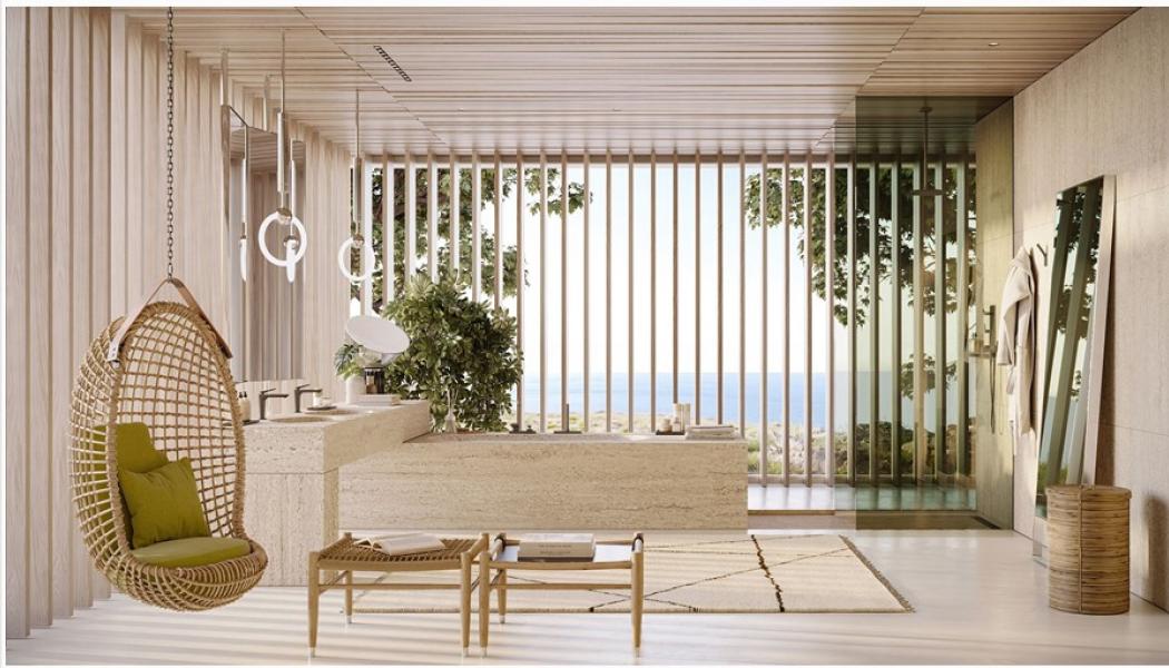 I detta Axor badrumskoncept föreställde sig den välkända arkitekten och designern Antonio Citterio ett skandinaviskt strandhus för en ung och aktiv familj.Foto Axor