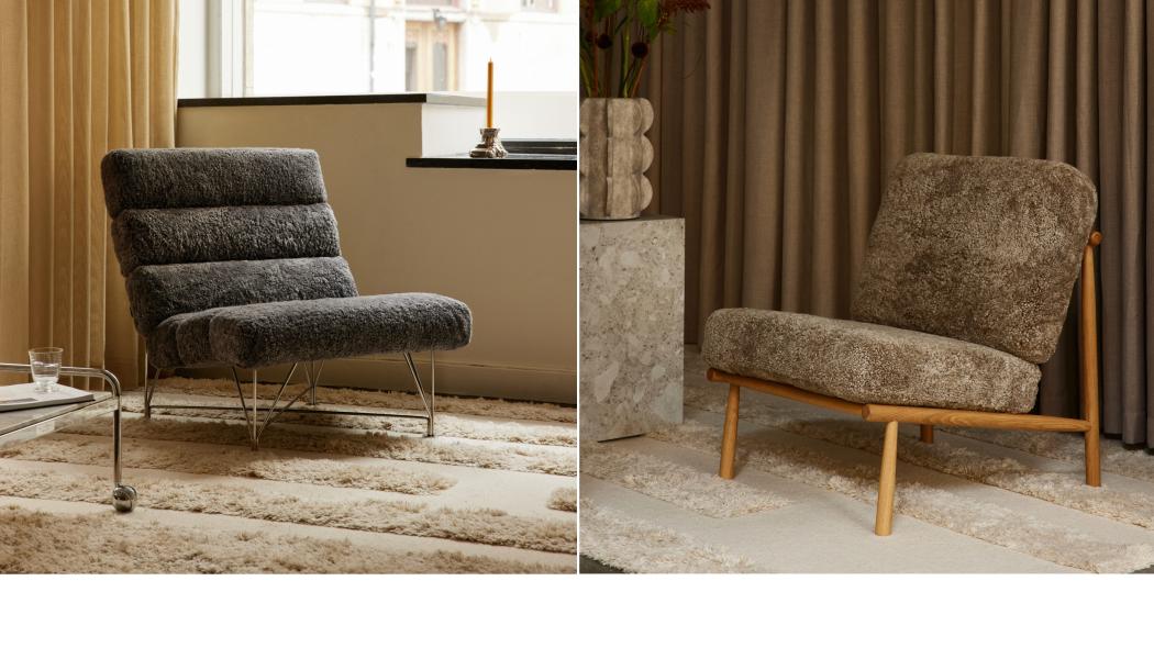 Spider Chair Sheepskin och Domus i ny skinnklädsel. Foto: DUX