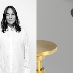 Monica Förster som designat jubileumskollektionen Jubilee. Foto: Beslag Design