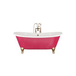 Varje år presenterar Devon&Devon någon av sina mest ikoniska produkter i den av Pantone utnämnda årets färg – Viva Magenta, en crimsonröd i perfekt balans mellan varma och kalla toner. Okonventionell, vital och dynamisk. Här är lyxiga gjutjärnskaret Admiral 
i årets färg. Foto: Devon& Devon
