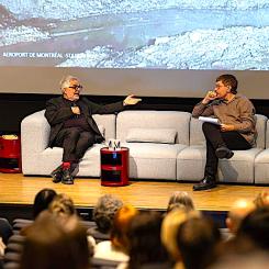 Designstorheter Gilles Saucier och Thomas Leblanc diskuterar under Index-Designs konferensdag i Montréal Museum of Fine Arts. OBS! Det finns fler bilder från Montreal Design Week i slutet av artikeln.
Foto: F-O Paquin