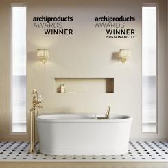 Devon&Devon har fått två utmärkelser: det nya fristående badkaret Celine Petite White. Pressbild: Devon&Devon