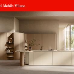 På Salone del Mobil presenterar Scavolini på EuroCucina en utställning inspirerad av den samtida staden och dess mötesplatser. Pressbild: Scavolini