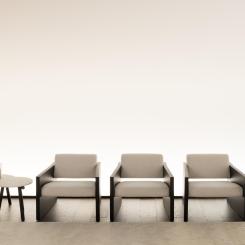 Fåtöljen Haven har utvecklats med fokus på balans, proportioner och ett lätt uttryck. Pressbild: Living Divani