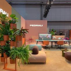 Den 5–6 november 2025 visade Pedrali sina senaste kollektioner på monter B11 – hall 5, inom RAI Amsterdam, i Zuidas-distriktet. Pressbild: Pedrali