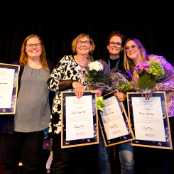 Från vänster: Annika Kaspersson (publikens favorit), Elsie-Marie Pihl (1:a), Elin Åkerberg (3:a) och Therese Sjöberg (2:a). Foto: Sören Håkanlind